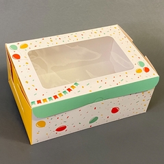 CAJA PARA DESAYUNO Y MERIENDA DISEÑO GLOBOS 23,5X16X10 - comprar online