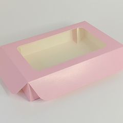 CAJA DESAYUNO COLOR ROSA CON VISOR 20X30X6 - comprar online