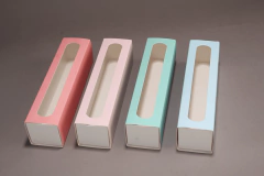CAJA PARA MACARON PARA 7 u 8 UNIDADES COLOR ROSA PASTEL