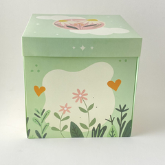 BOX SORPRESA FLORES 21x21x21 cm