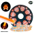 Mangueira Led Neon 2 Segunda Geracao 6mm + Fita de Led 3528S Dobravel 12v 600L rolo com 10mts Laranja