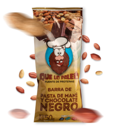 Que lo paleo - Barra proteica de pasta de maní y chocolate negro