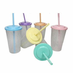 Vaso Plastico GLITTER 275cc con tapa y sorbete x 10 unid - comprar online