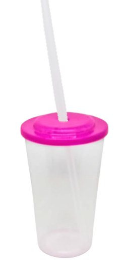 Vaso Plastico 275cc con tapa y sorbete x 10 unid - Pueyrredon Envases