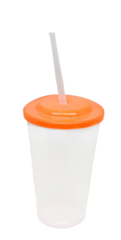 Imagen de Vaso Plastico 275cc con tapa y sorbete x 10 unid