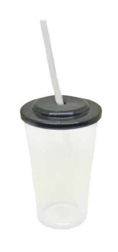 Vaso Plastico 275cc con tapa y sorbete x 10 unid