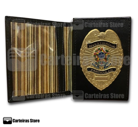 Carteira compacta em couro Investigador Particular (Brasão Americano) - comprar online