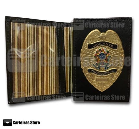 Carteira compacta em couro Vigilante Profissional (Brasão Americano) - comprar online