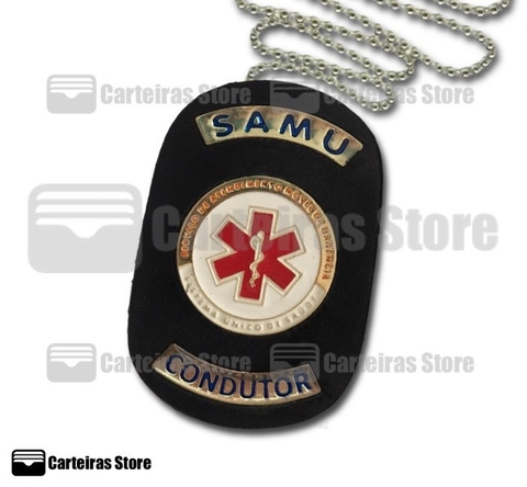 Distintivo em couro Samu Condutor (Brasão samu)