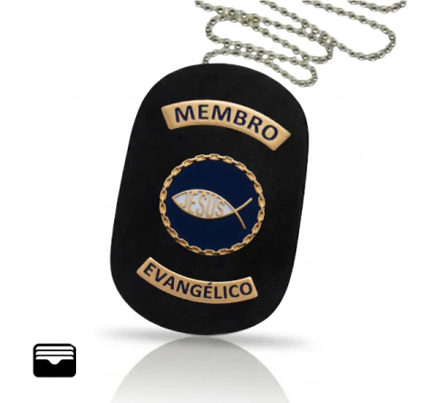 Distintivo em couro Membro Evangélico