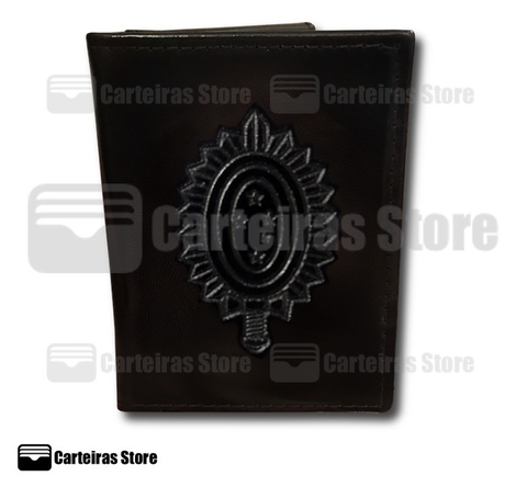 Carteira porta funcional em couro Exército Brasileiro (Brasão Exército) (Capa Brasão Relevo)