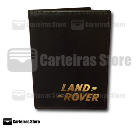 Carteira porta Documento em couro Land Rover (Logo Dourado)