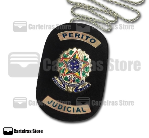 Distintivo em couro Perito Judicial (Brasão República)