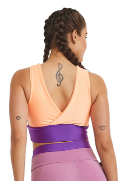 Imagem do TOP CROPPED 2 EM 1 COMPRESS / LILAS MELISSA/LARANJA ENERGIA CAJUBRASIL