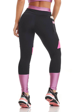 LEGGING NAKAY COMPRESS / PRETO E PINK CAJUBRASIL - loja online