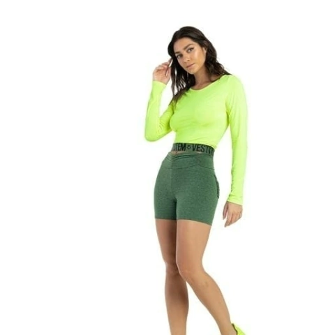 BLUSA DRY FIT MANGA LONGA DA VINCI AMARELO NEON VESTEM