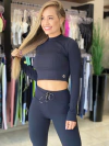 BLUSA MANGA LONGA COSMOS PRETO PRETO VESTEM na internet