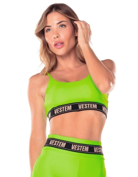 TOP ELÁSTICO PERSONALIZADO HERA - 029920 - C0041 - VERDE NEON - VESTEM