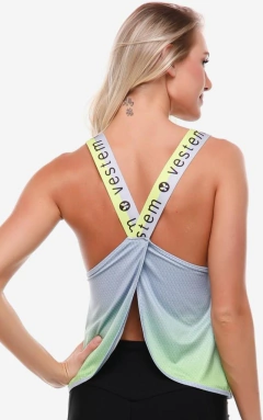 REGATA DRY FIT CENTRAL PARK DEGRADE AZUL GAROA COM AMARELO NEON E1028 DEG. AZUL GAROA/AMARELO NEON VESTEM - comprar online