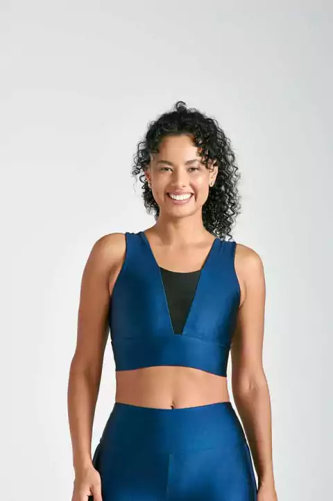 TOP LARULP LORI MOTION BRILHO AZUL SHARK