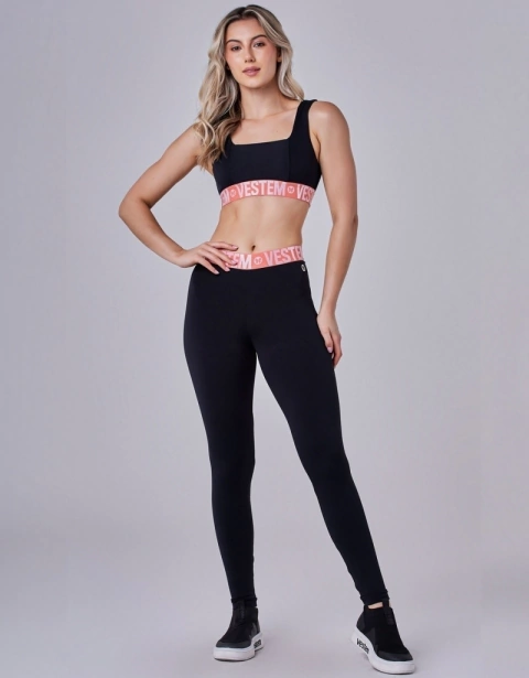 CONJUNTO TOP E LEGGING FUSO MANU - 033488 - C0361 - LARANJA ZIG ZAG/BRANCO - VESTEM