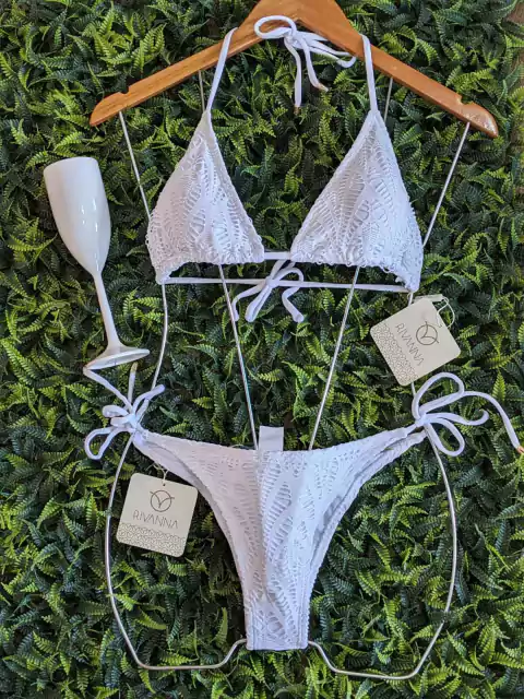 BIQUINI CORTININHA RENDA GALAC BRANCO COD 2040 RIVANNA