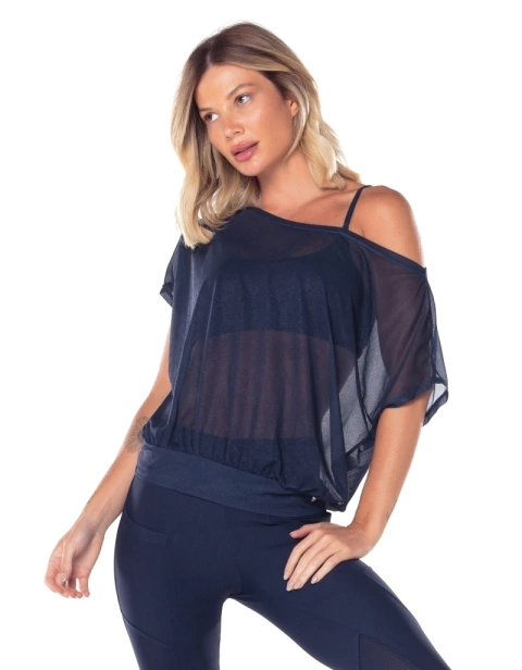 BLUSA MANGA CURTA OFF SHOULDER LUNA - 028641 - C0173 - MARINHO ESCURIDAO - VESTEM