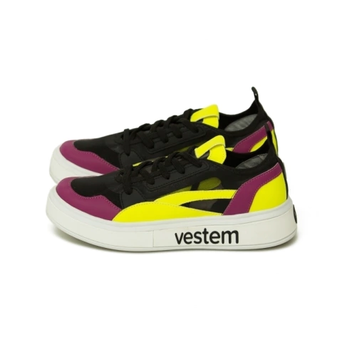 TENIS VESTEM FRIDA T20 PRETO/AMARELO NEON VESTEM