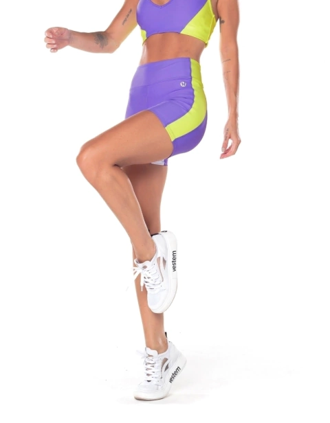 SHORTS COM RECORTES AURORA - 025599 - C0412 - LAVANDA NEON - VESTEM