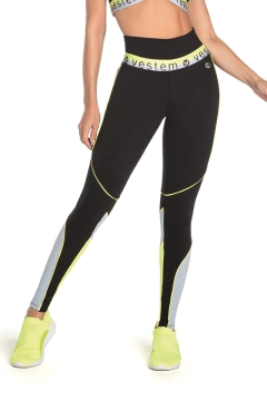 LEGGING FUSO ENCINITAS PRETO COM AMARELO NEON PRETO VESTEM