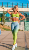 LEGGING FUSO EMPIRE DEGRADE AZUL GAROA COM AMARELO NEON E1028 DEG. AZUL GAROA/AMARELO NEON VESTEM