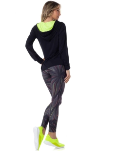 BLUSA DRY FIT MANGA LONGA GRAHAM PRETO COM NEON - BE Fitness store