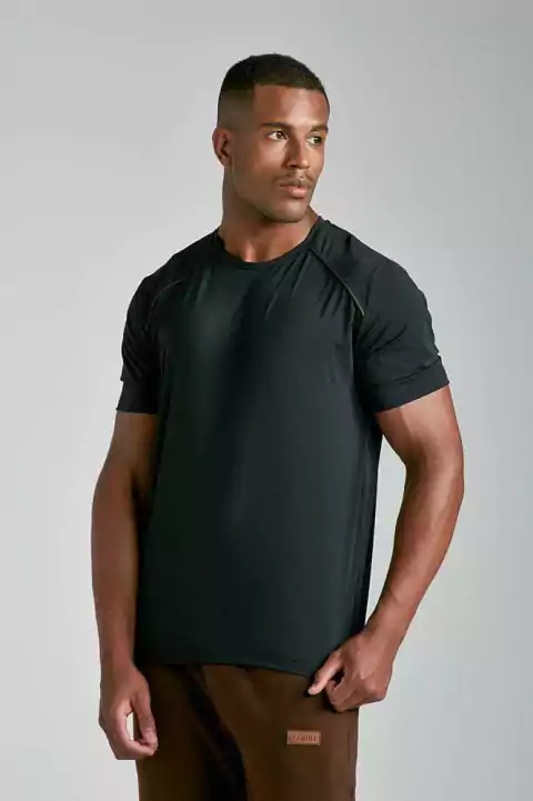 CAMISETA LARULP MEN LIAM AERO FLEX PRETO/MARROM CAFE