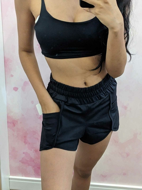 SHORTS FITNESS DE CORRIDA PRETO COD 9173