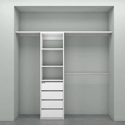 Interior de placard modulado con torres