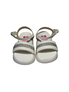 SANDALIA MOLEKINHA FAJA CON PERLAS Y HEBILLA 21-26 BLANCO (MK3113BL)