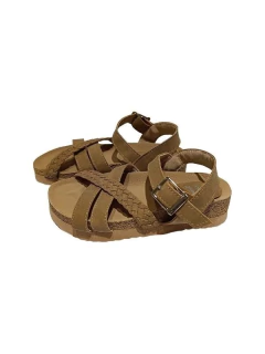 SANDALIA HUILEN UMMA FAJA CRUZADA CON HEBILLA 27-36 CAMEL (HUUMMA/1CA)