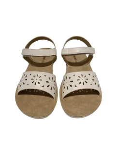 SANDALIA MARCEL BAJA FAJA CALADA FLORES ABROJO 27-30 BLANCO (MGUADA/1BL) - comprar online