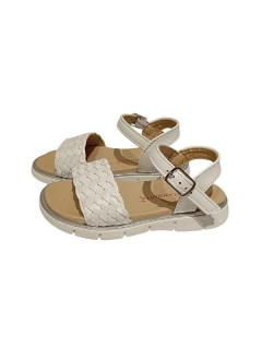 SANDALIA BOTANGUITA SANTORINI FAJA TRENZA CON HEBILLA 24-26 BLANCO (BOSANTBL)