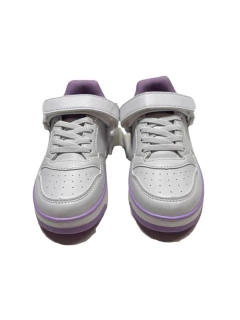 ZAPATILLA FOOTY URBANA ABROJO Y ELASTICO 26-32 BLANCO LILA (LS881/1) en internet
