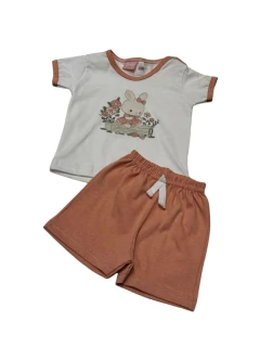 CONJUNTO PICOLO M/C BEBA REMERA Y SHORT ESTAMPA CONEJA (PC2676343)