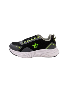 ZAPATILLA FOOTY L-SPORT DEPORTIVA ACORDONADA 33-38 NEGRO VERDE (FX2099/1NVE)