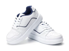 ZAPATILLA MARCEL COLEGIAL CON ABROJO Y CORDON 25-26 BLANCO AZUL (MMANCHBAZ)