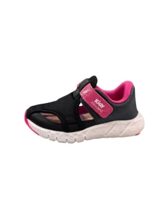 ZAPATILLA KIDY SPORT ABIERTA CON ABROJO 18-23 NEGRO ROSA (KD61008NRS)