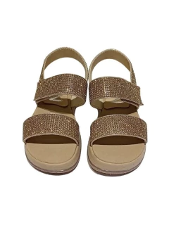 SANDALIA HUILEN CALU DOS ABROJOS CON BRILLOS 27-36 ROSA ORO (HUCAL/1RSO) - comprar online