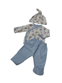 CONJUNTO PICOLO 3 PIEZAS BATITA, PANTALON Y GORRO ESTAMPA LEONES (PC2677409)