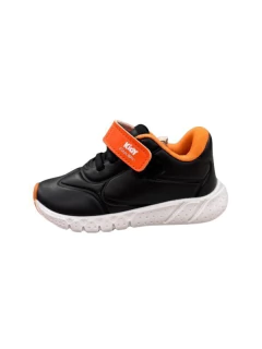ZAPATILLA KIDY DEPORTIVA CON ABROJO Y ELASTICO 18-23 NEGRO NARANJA (KD60007NNA)