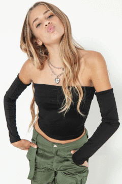 Imagen de REMERA COMBUSTION NENA STRAPLESS KAKI CON MANGAS (CB2491384)