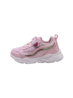 ZAPATILLA BOTANGUITA ELASTICO ABROJO DEPORTIVA LUCES CORAZON 27-33 ROSADO (BOAVER/1RS)