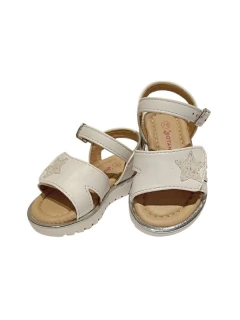 SANDALIA BOTANGUITA MONACO ESTRELLA VELCRO Y HEBILLA 18-22 BLANCO (BOMONABL) en internet